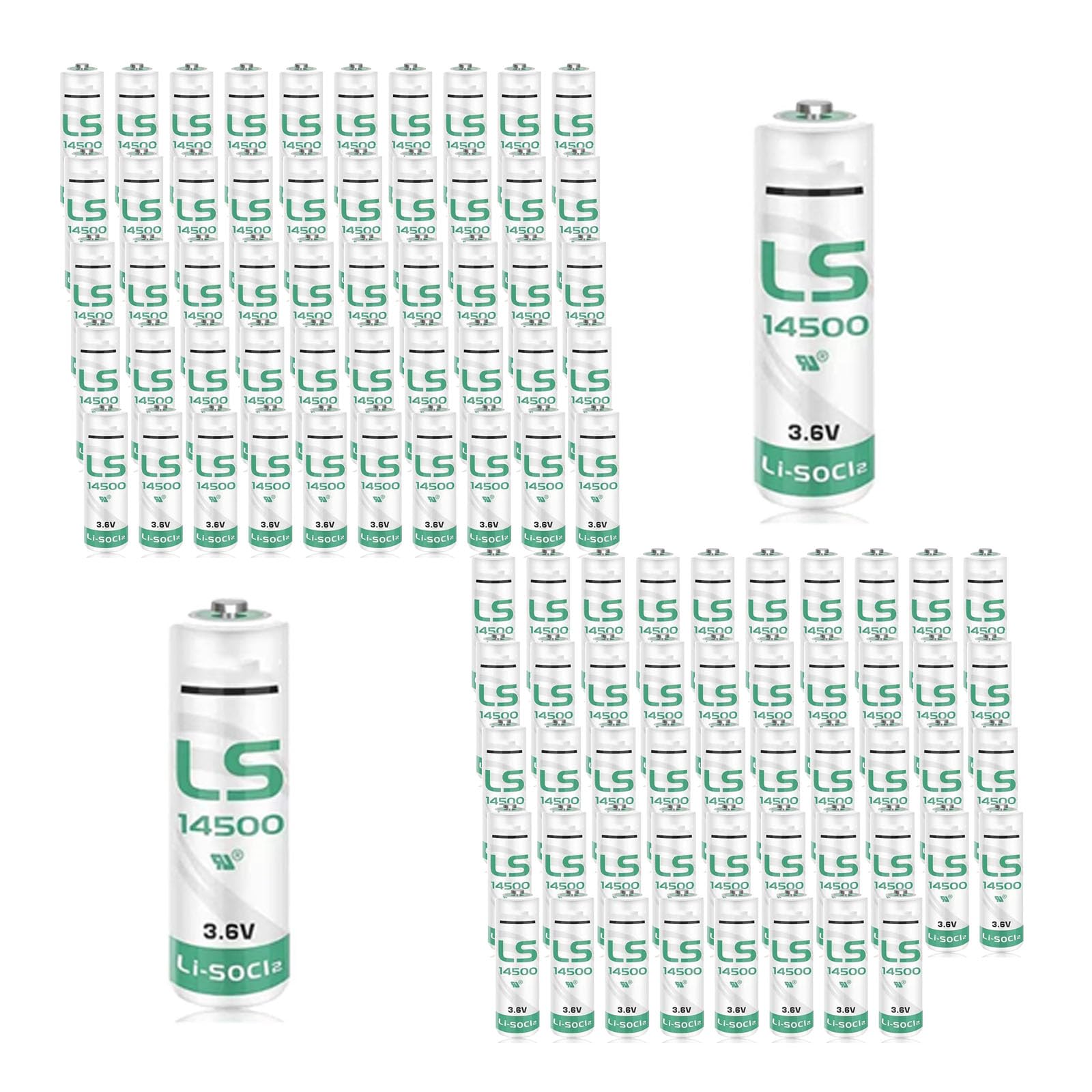 YC 100 pcs 2600mAh LS14500 Battery for LS 14500 3 6V AA Battery Applied for Special Testing Electronic