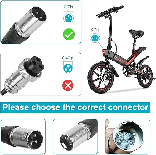 Miniatura 46 de TREE.NB Cargador de batería hembra de 24 V 2 A compatible con Razor E100 E125 E150 E200 E300 E325S E500 E175 E225 MX350 PR200 CC2420