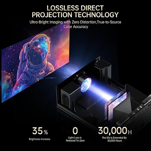 Miniatura 3 de XIDU Proyector portátil con WIFI y Bluetooth Metal2000ANSI1080P nativofundición inalámbricaenfoque eléctricoKeystone automático Proyector de