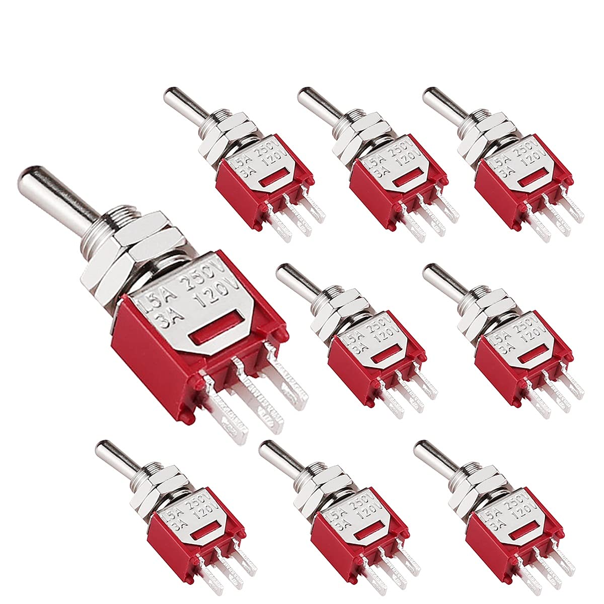 Lot De 2 Interrupteurs à Bascule Dorés – 3A 125V, Fils 18AWG De 15cm, Laiton, ON/OFF, Pour Voiture Bateau