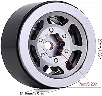 Vista 3 de INJORA 1.0 Neumáticos Crawler Mud Terrain Neumáticos para SCX24 TRX4M A24 Axial 1/24 1/18 Piezas de actualización sobre orugas (negro y gris)