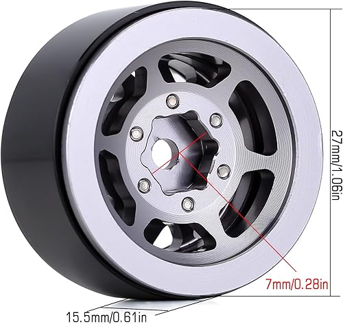 Miniatura 3 de INJORA Juego de rueda Beadlock 1.0 y anillo interno de latón para 118 TRX4M Axial SCX24 Bronco Gladiator Deadbolt C10 JLU piezas de actualización