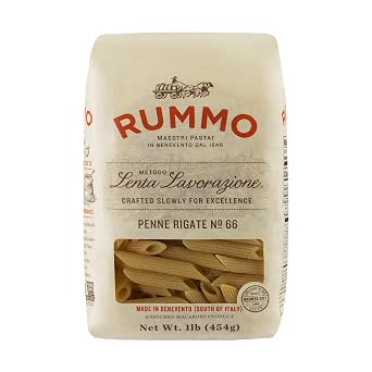 Rummo Penne Rigate Pasta N.66 - Penne Pasta Noodles، Dry Pasta، Durum Wheat Semolina Penne، Pasta من إيطاليا - 16 Ounce Pack of 1