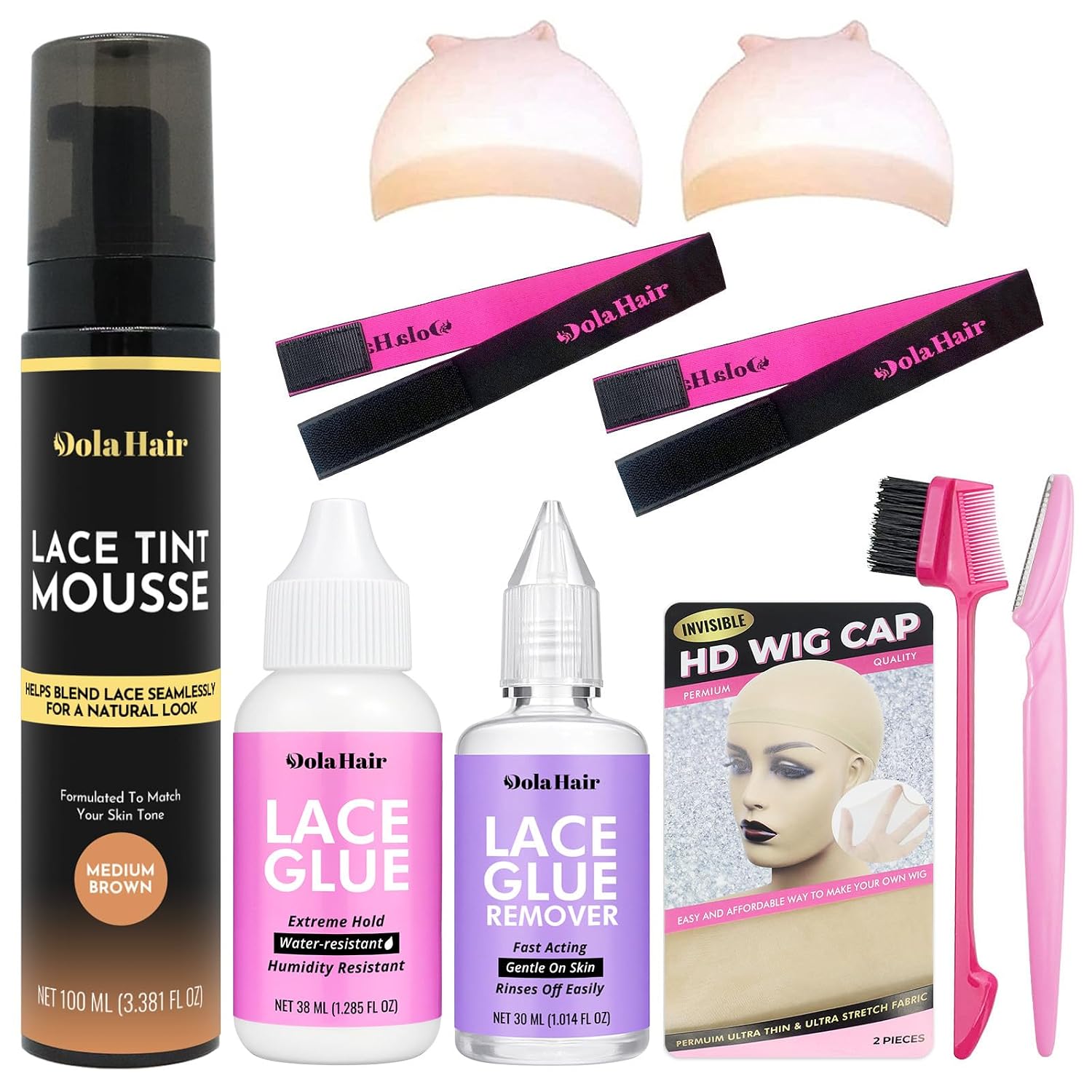 Dolahair Lace Tint Spray Mousse - Wig Glue & Installation Kit