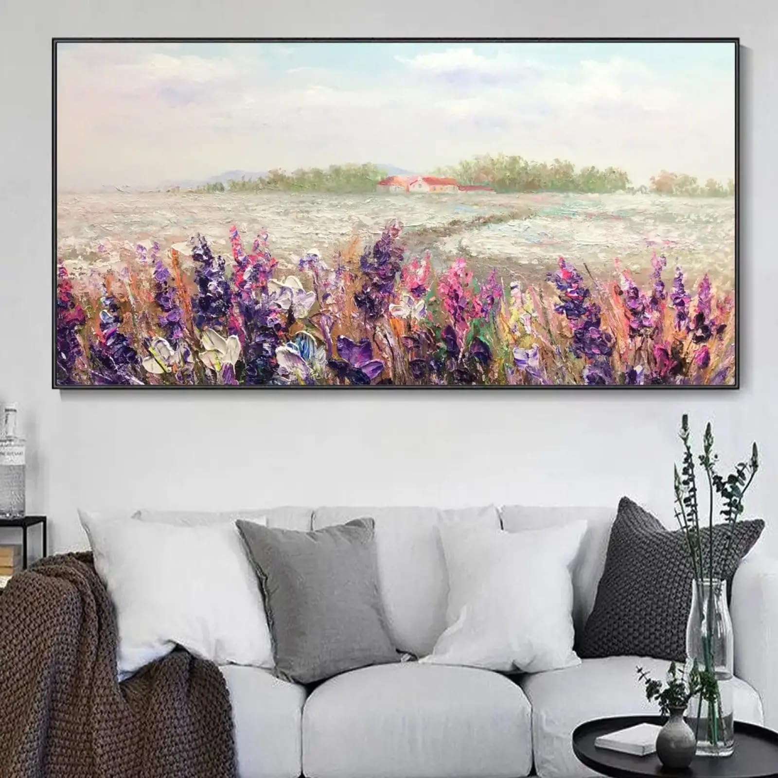 Toile texturée à fleurs TONGYINLI 65x130 cm pour salon - 8