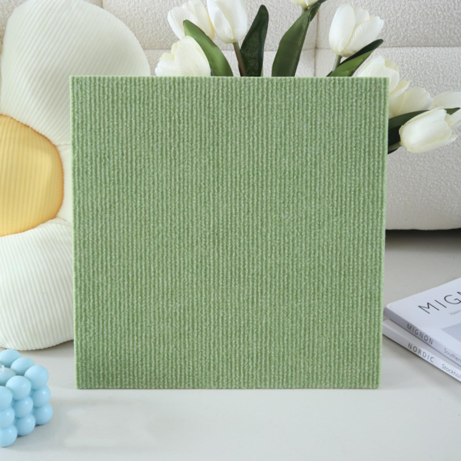Teppichfliesen für Zuhause, 30,5 x 30,5 cm, langlebige Quadrate, 20–24 Stück, selbstklebend, für Wohnräume, zum Abziehen und Aufkleben, für Schlafzimmer