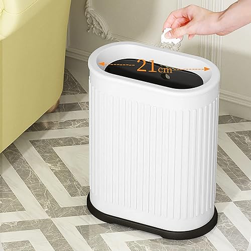 Miniatura 4 de Doyingus Cubo de basura de acero inoxidable de 3.2 galones, papelera pequeña con cubo interior, cubo de basura abierto en la parte superior del