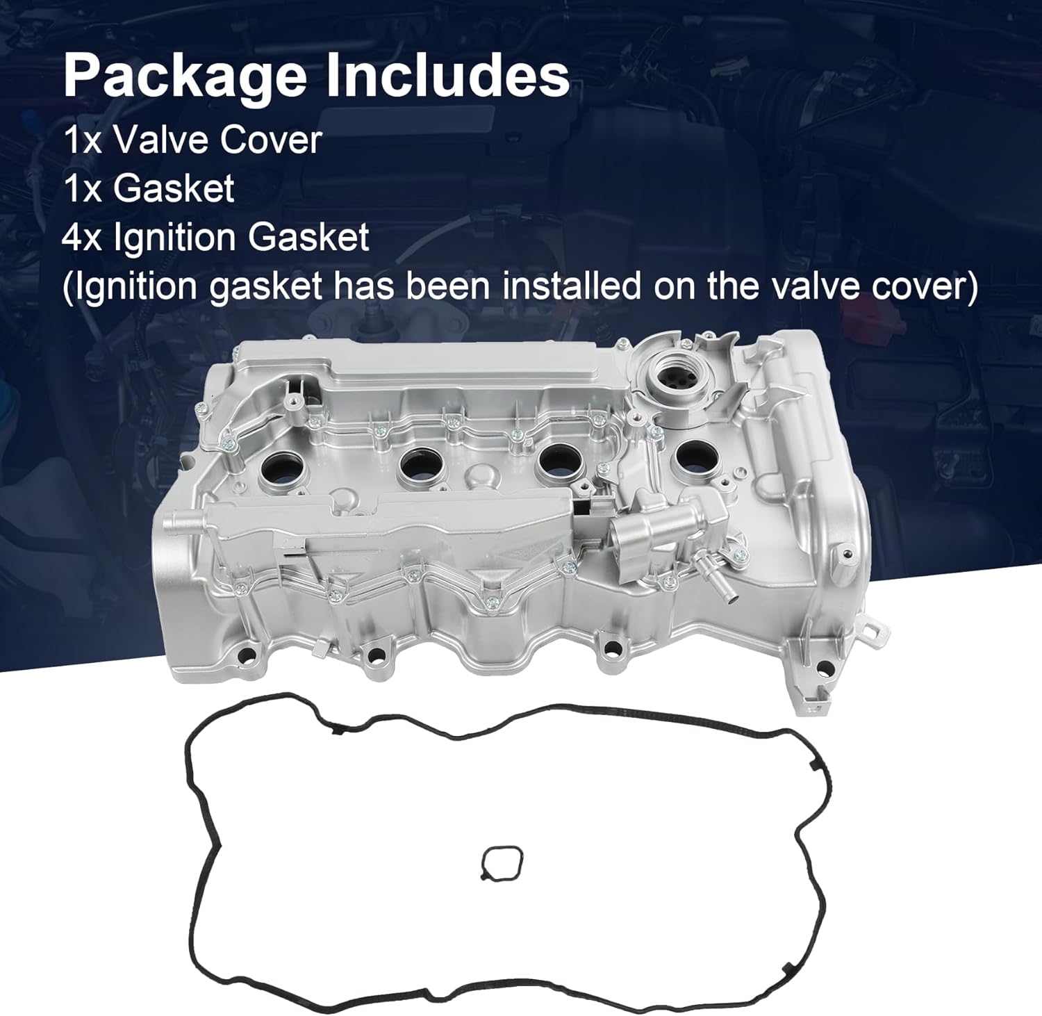 Upgraded Aluminum Engine Valve Cover with Gasket Replacement for Honda CR-V 2015 2016 2017 2018 2019 Accord 2013 2014 2015 2016 2017 2.4L Replace 12310-RDF-A01 12310RDFA01 123105-A2A-01 123105A2A01