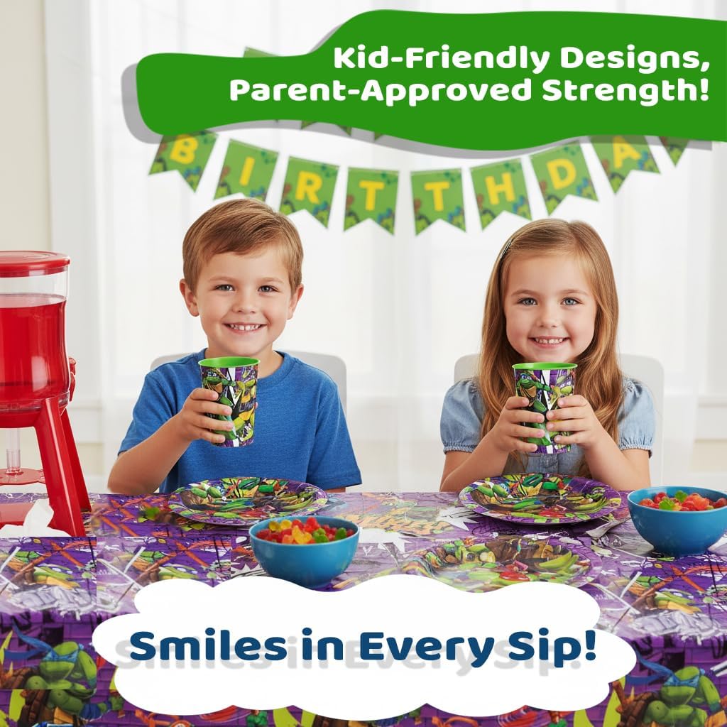 Unique Teenage Mutant Ninja Turtles TMNT 12 Pack 16 oz Plastic Reusable Favor Cups – Birthday Party Supplies, Goodie Bag Favors, Kids’ Drinkware & Take-Home Gifts