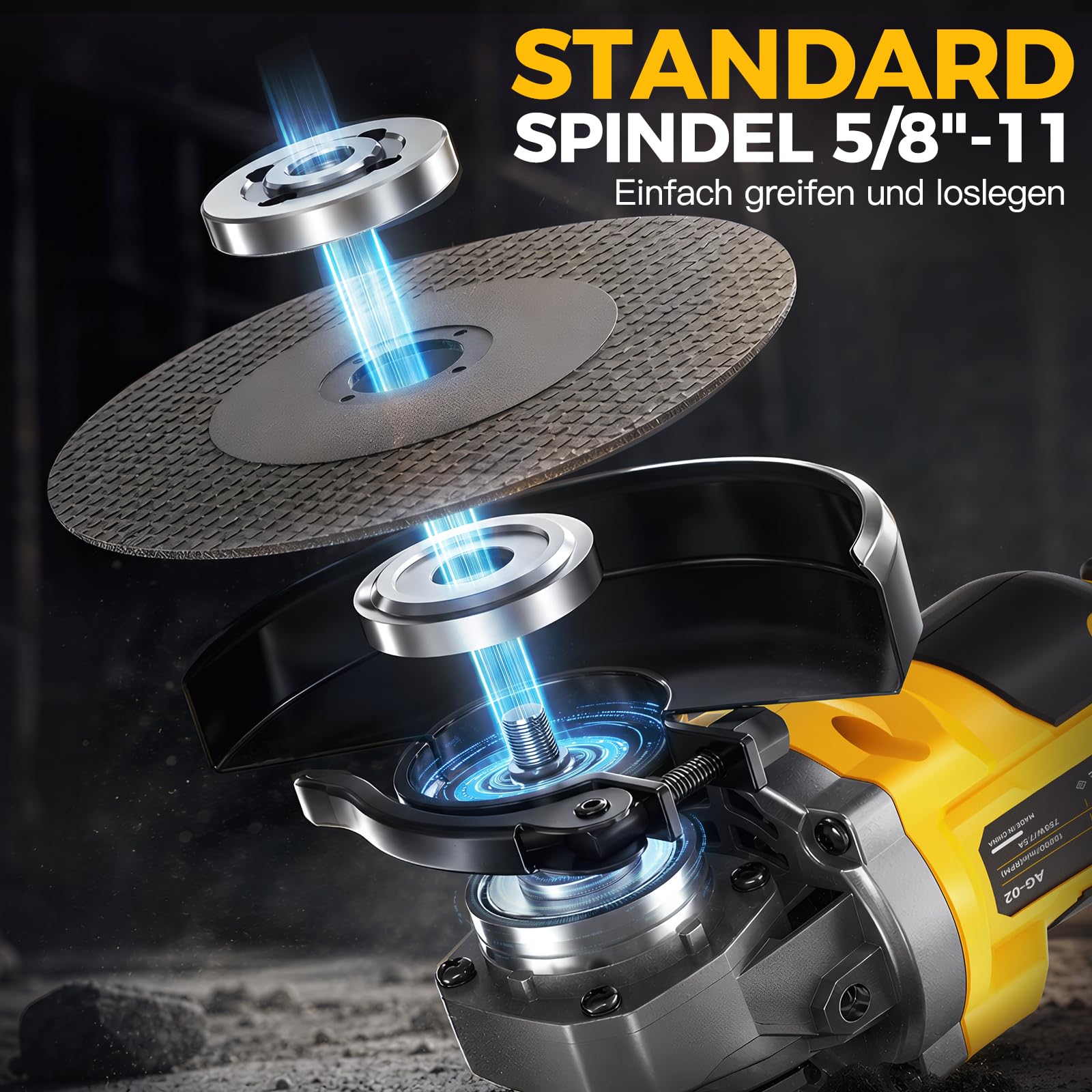 SOARFLY Meuleuse sans Fil, 10000 Tr/Min, Ø 115 mm, Moteur sans Balais Disqueuse, 2 Batteries 4000 mAh, Protections Anti-Blocage & Anti-Chute, meuleuse d'angle Idéale pour Couper, Meuler, Polir