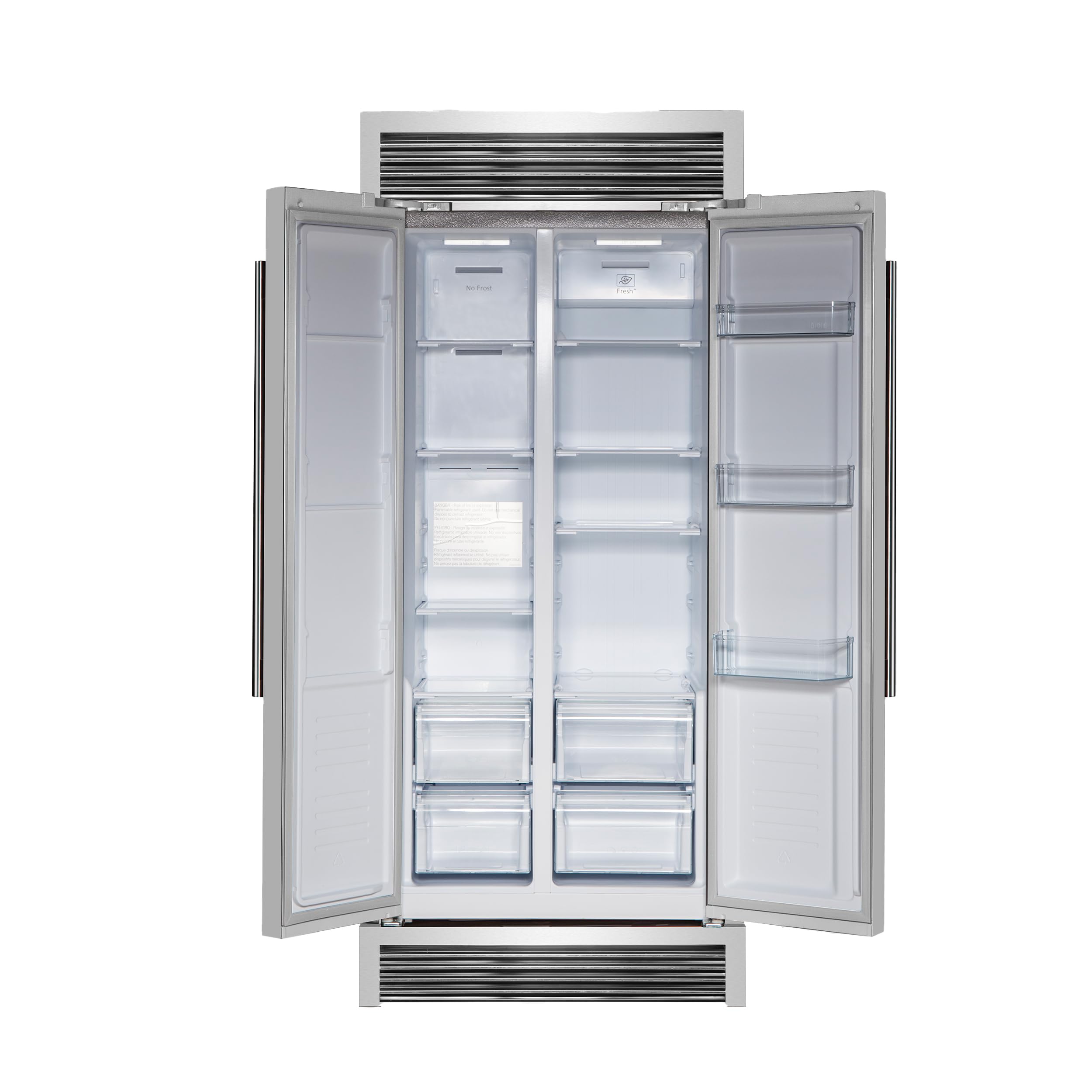 Forno Salerno 37-Inch French Door Refrigerator - 15.6 Cu.Ft. Stainless Steel With LED Touch Control, W/Trim, Fast Cool, Fast Freeze & Spill-Proof Shelves on Fridge.com - View 2