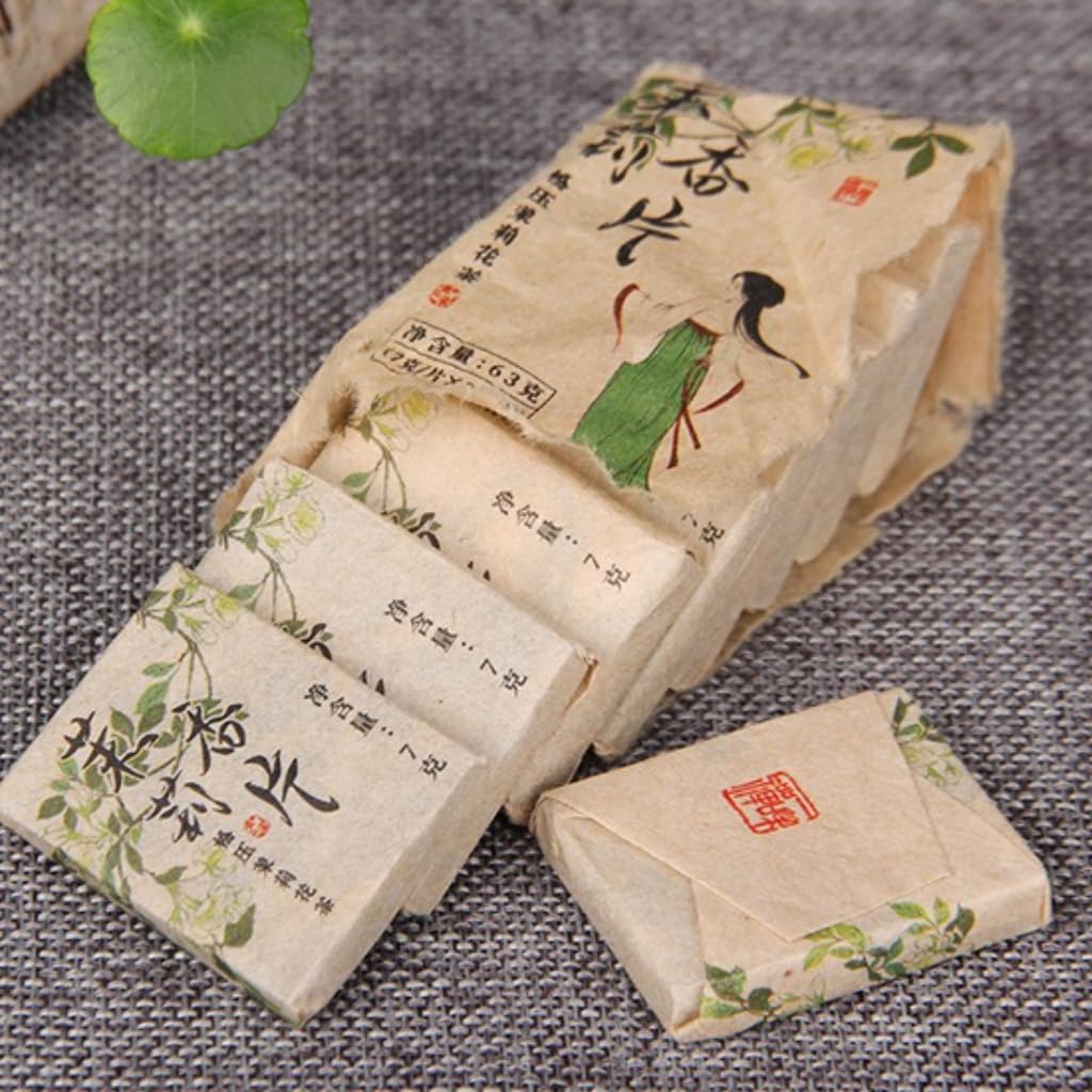 Thé Blanc Au Jasmin Du Yunnan | Thé Blanc De Vieil Arbre + Jasmin | Thé Comprimé Aromatisé | Emballage Individuel (250g / 8,82oz)