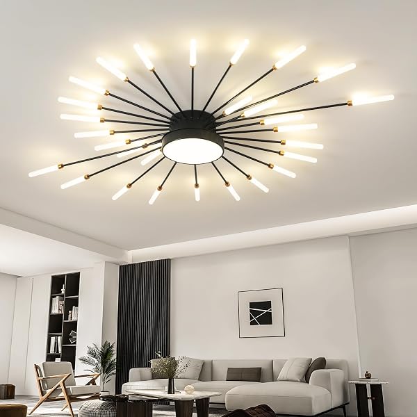 ziidoo Modern Ceiling Light, Lights Metal Firework Designed Chic Led Lighting Fixture for Farmhouse Kitchen Dining Room 