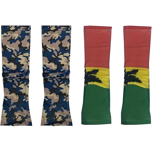 Wearable Tattoo Arm Sleeves - Blue Army + Leaves