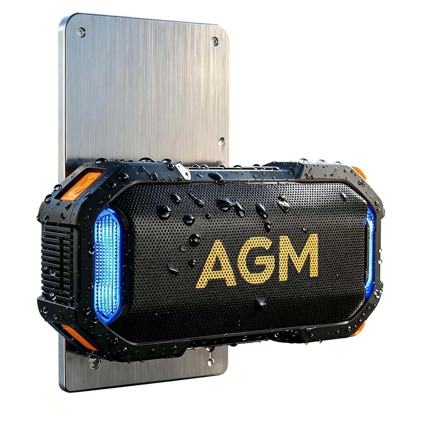 AGM Magrock Cassa Bluetooth Portatile Con Magnetico,IP67 Impermeabile | Potente Altoparlante Doppio Basso Driver,8.5 Ore di Autonomia,TWS Accoppiamento,RGB,Ideale Attività All'aperto/Feste/Viaggi