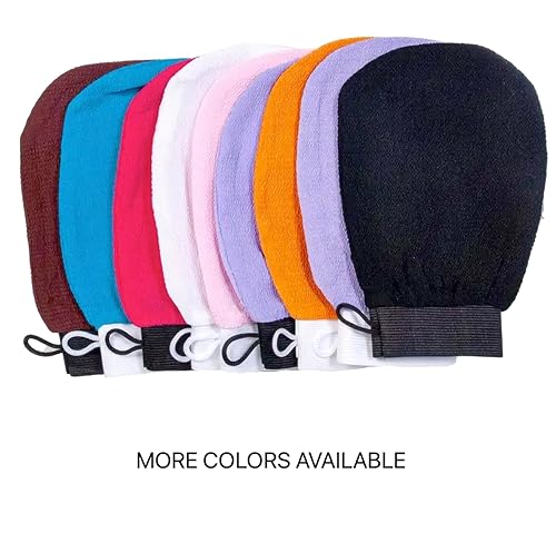 Miniatura 2 de Hammam - Guantes para eliminar la piel muerta para el baño, exfoliante corporal, guante de exfoliación profunda, guante exfoliante de piel (azul)