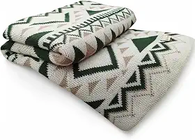 Manta Tricot Decorativa Poltrona Sofá Sala Tricô 150x95cm Decoração Elegante para Sua Sala (Verde)
