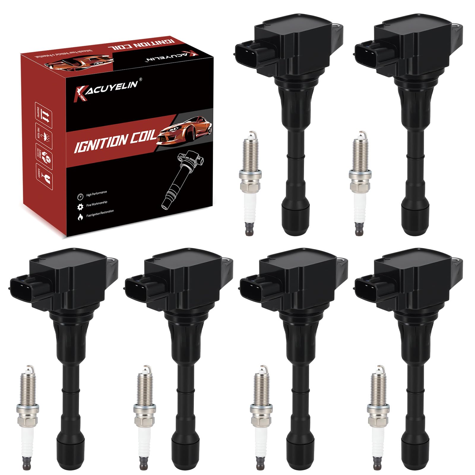 UF550 Ignition Coil Pack and Iridium Spark Plugs Set of 6 Compatible with Infiniti EX35 Q50 G25 FX35 QX60 Nissan Altima Maxima 2007-2020 Replaces#C1670, 22448-JA10C-image-31
