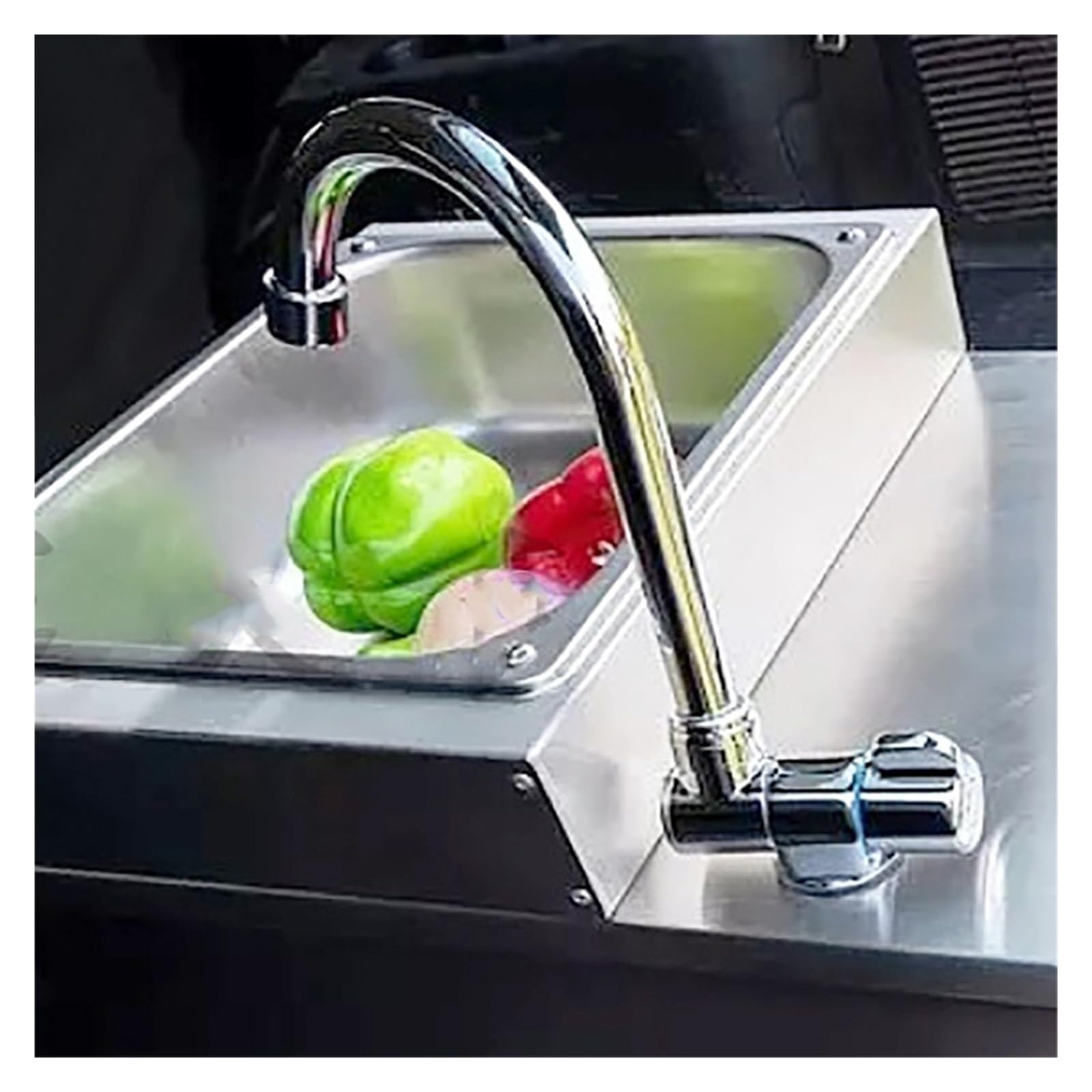 Rubinetto pieghevole for roulotte Rubinetto for lavello girevole a 360° Rubinetto for cucina Bagno RV Marine Rubinetto for acqua calda e fredda Barca Camper Accessori for camper Accessori Per Ricambi