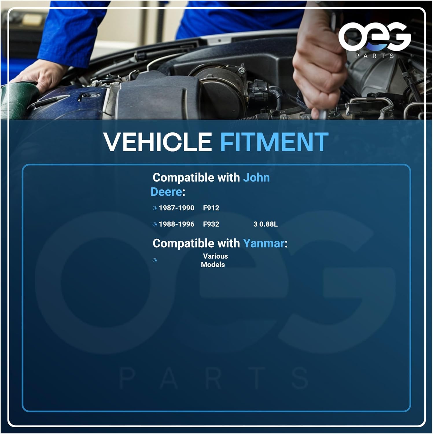 OEG Parts New Starter Compatible with John Deere Mower F932 Front F912 Yanmar Tractor Various Models 3TG66 3TG72 Engine S114613, S114613A, AM878168, M802137, 12419077010, 12419077011, SHI0129
