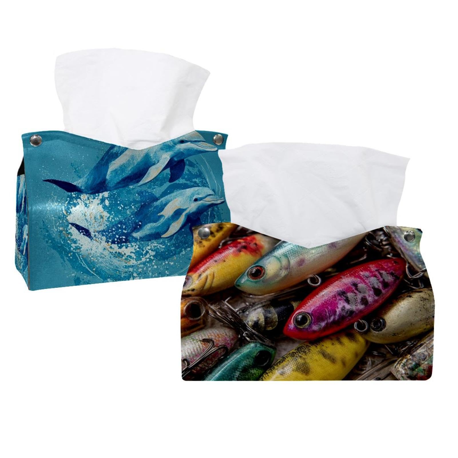 Boîte à mouchoirs en cuir et distributeur de papier polyvalent pour comptoir et véhicule