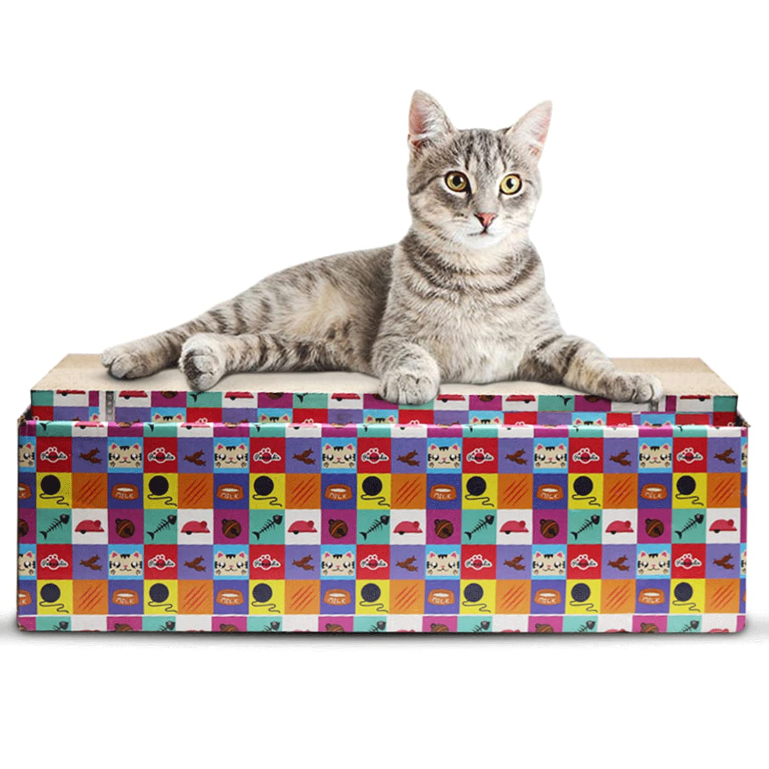 Pawsindia Cat Scratch Pad, Scratching Post, 5-in-1 Replaceable Box Scratcher for Kittens and Adult Cats, Cardboard, Scratch and Play, Rectangle Shape, Size: 43.5 x 28 x 15 Inches (B0B82PP3ZG) Amazon Price History, Amazon Price Tracker