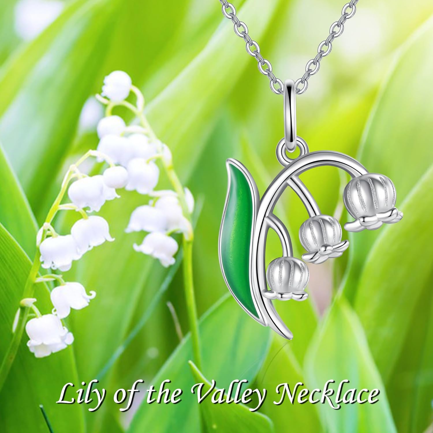 MONGAS Forget Me Not/Lily of the valley/Hibiscus Necklace Sterling Silver Flower Pendant Necklace Flower Jewelry Gifts for Women - Image 6