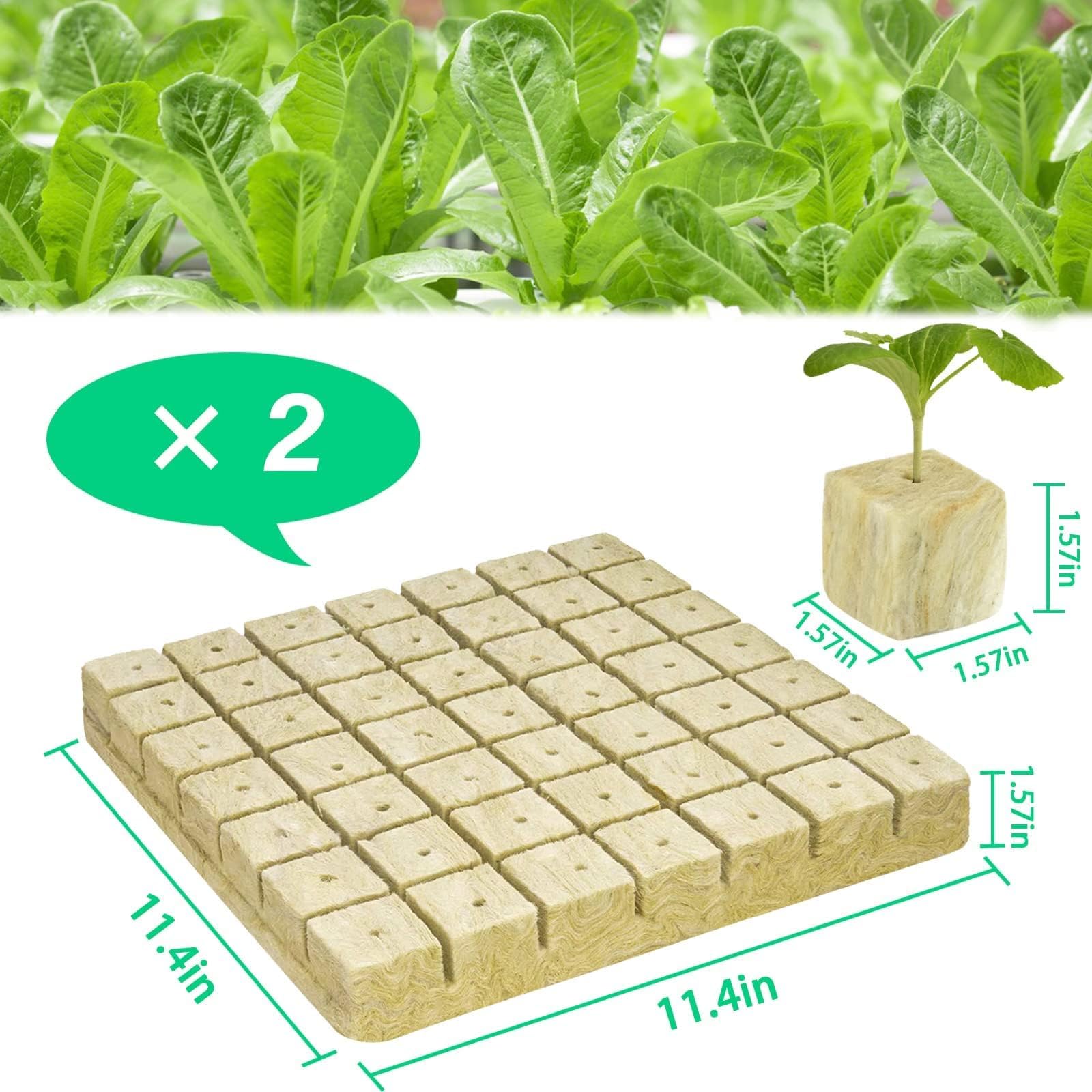 Halatool 98 Stück Steinwolle Anzucht 4x4x4cm Steinwolle Würfel, Rockwool Cube für hydroponic anzucht,Bodenlose Anzucht Setzlinge Stecklinge Klonpflanzen,erdlose Kultivierung, Klonpflanzen, Keimung