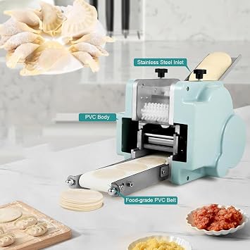 Automatic Commercial Dumpling Skin Machine, 110v Electric dumpling maker, Dumpling Skin Machine Electric Dumpling Maker Machine Wonton Wrapper Dough Maker with 8cm/3in Mold Dumpling Skin Presse