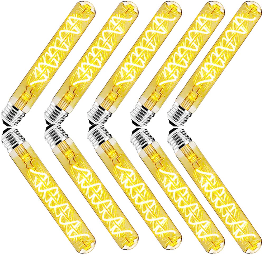 Paquete de 10 bombillas LED E27 de 6 W de filamento vintage, regulables, equivalentes a halógenos, estilo retro, blanco cálido, 2700 K, 600 lm, T30, 185 mm