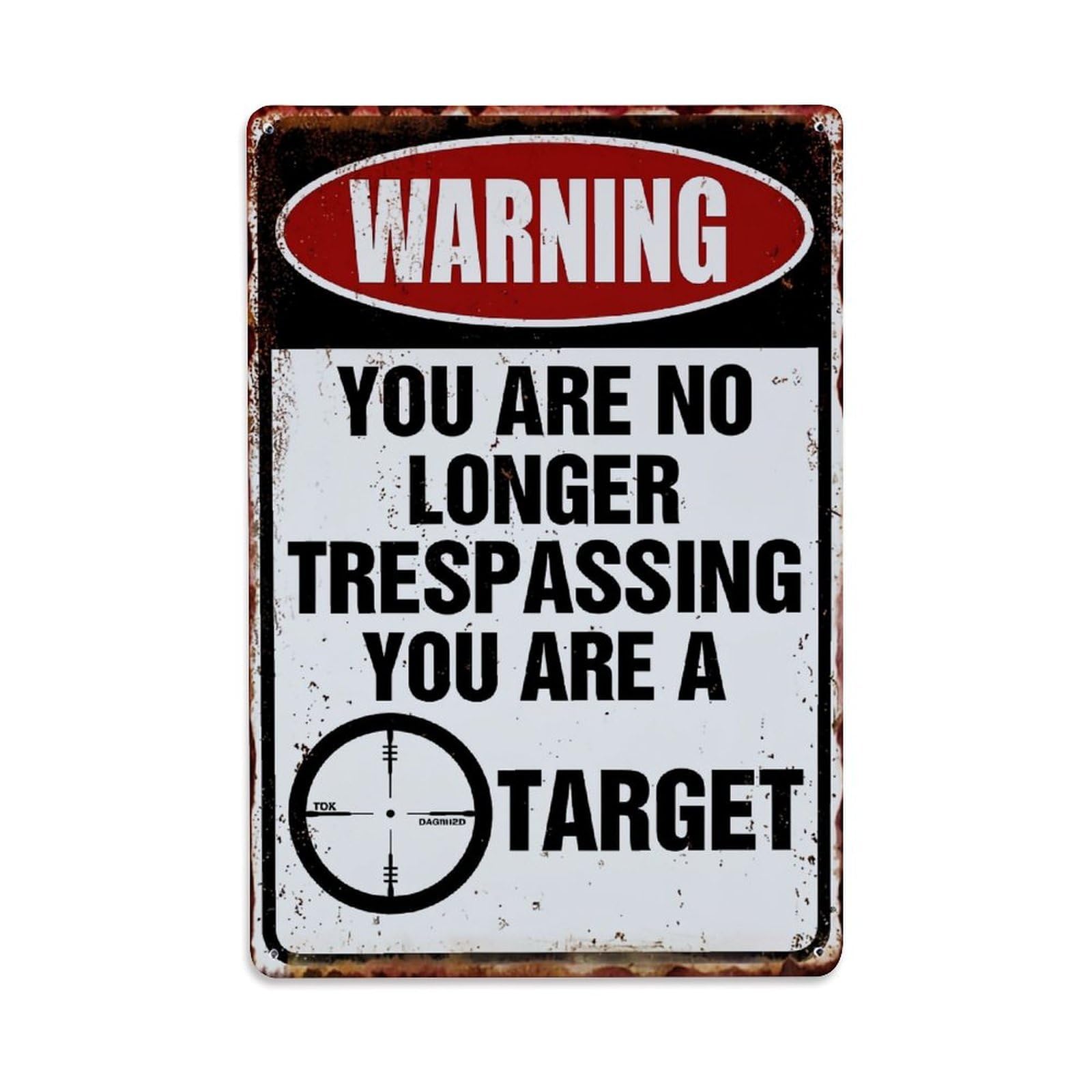 Jdfenggu Vintage Warning Sign With Target Pattern Retro Metal Tin Sign, Decor Art Poster For Bar, Home, Man Cave, Kitchen, Laundry Room Gift 8X12inch