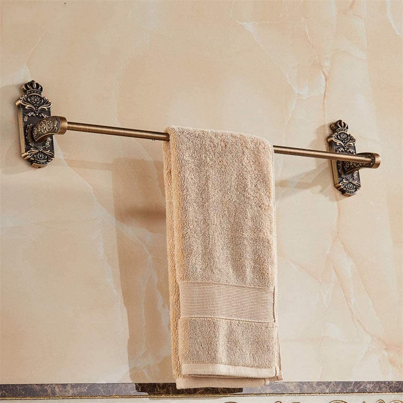 Porte-serviettes mural anti-rouille en aluminium brossé 60cm pour suspendre sans encombre