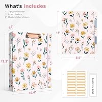 Vista 347 de Ospelelf Mini 3 Ring Binder, 2 Inch, Cute Pink Marble Binder for 5.5" x 8.5" with 5 Tab Dividers, File Folder Labels and Low Profile Clipboards