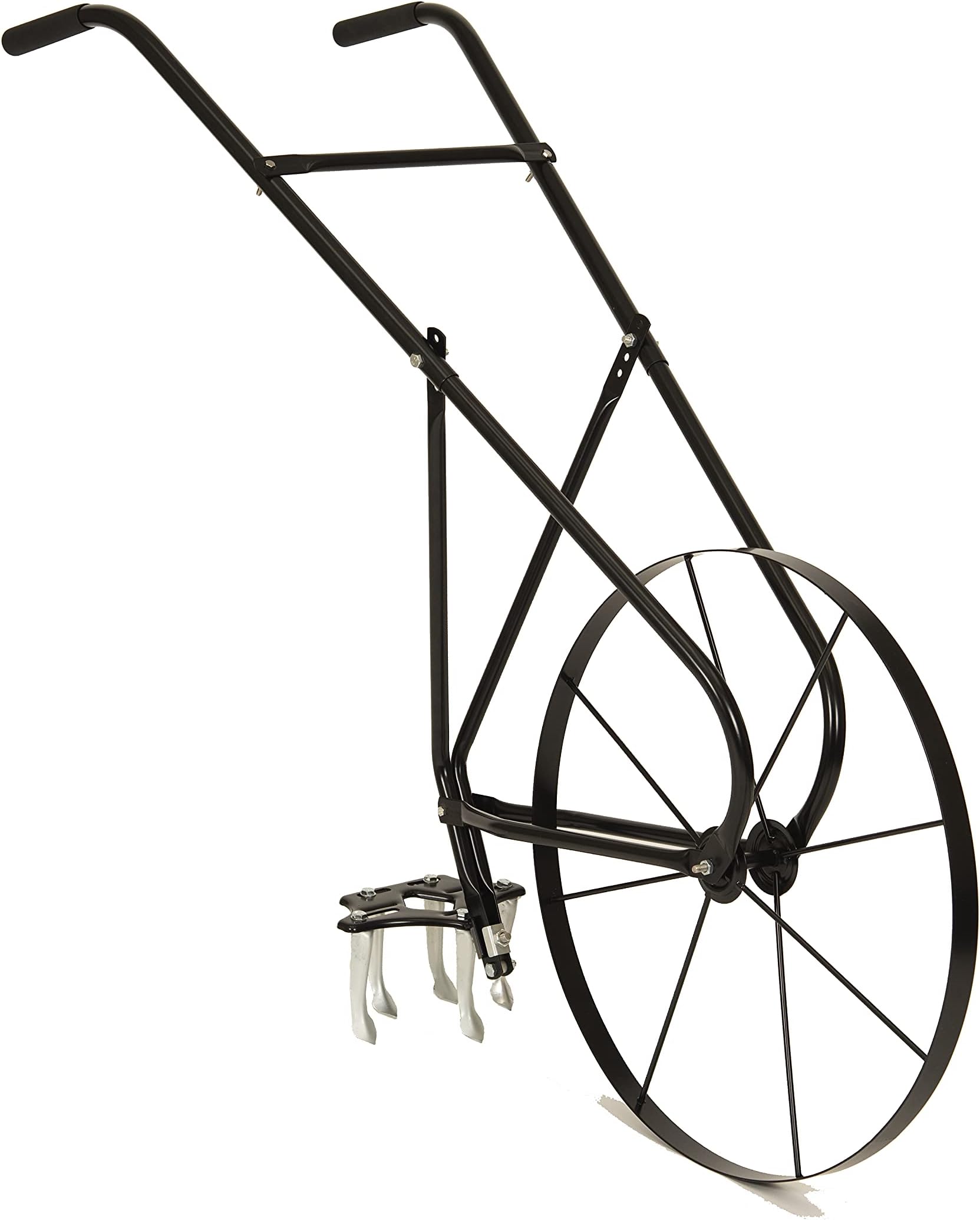 6500 Rotavator with Adjustable Handle and 5 Tine Attachment, Quick Change Implements, and 61 CM Steel Wheel Garden Cultivator