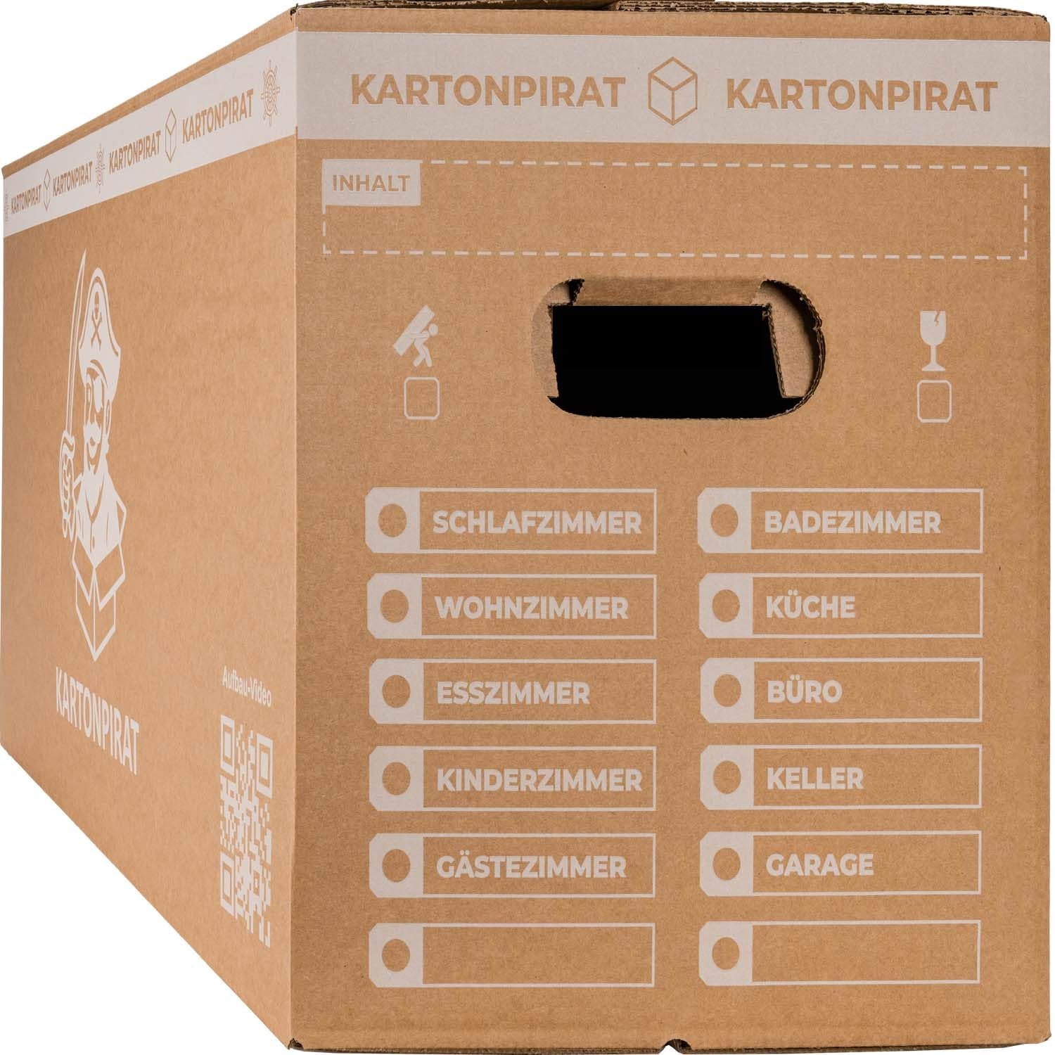 Umzugskartons 62x30x33 cm zweiwellig stabil bis 40 kg verstärkte Griffe stapelbar (20 Stück)