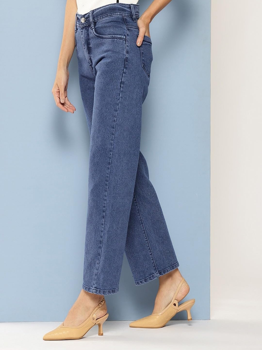 Aarika dżinsy dziewczęce Blue Color Solid Denim