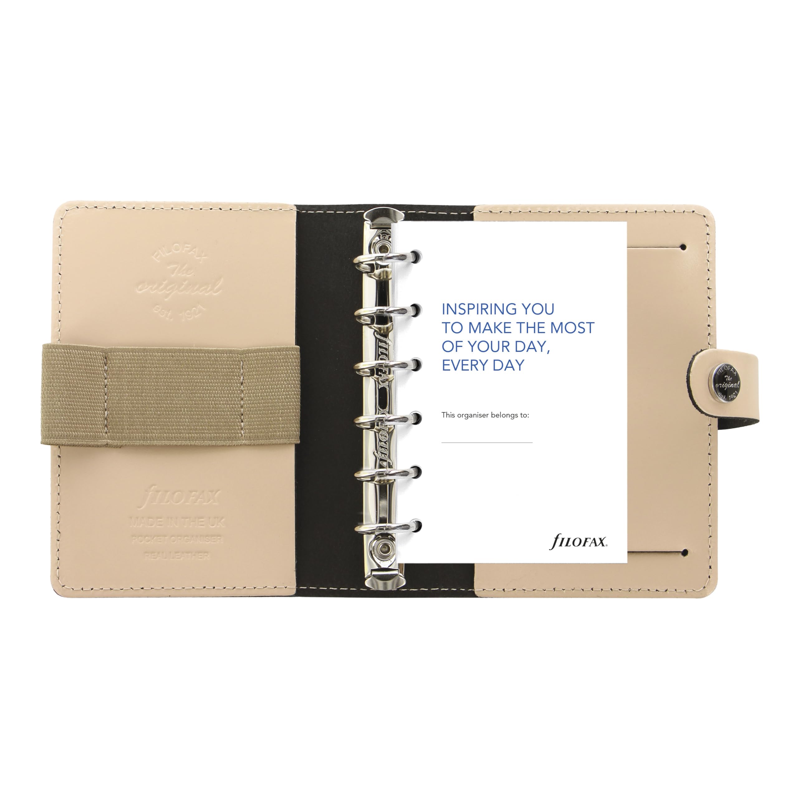 Filofax The Original Organizer, formato tascabile, pelle color nude, sei anelli, visualizzazione settimanale, multilingue (C026085)