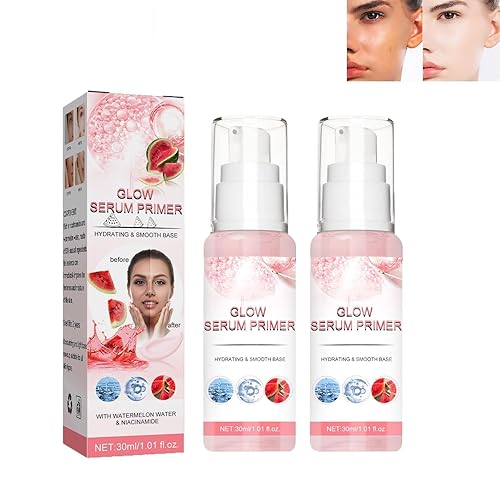 Essence Glow Serum, Essence Watermelon Glow Serum, Essence Glow Serum Primer Sandía, Suero potenciador de brillo para rostro antienvejecimiento,