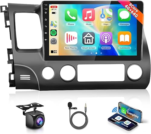 Miniatura 17 de Carplay - Estéreo inalámbrico para coche Android para Honda Civic 2006-2011, compatible con Android Auto inalámbrico con navegación GPS WiFi, cámara