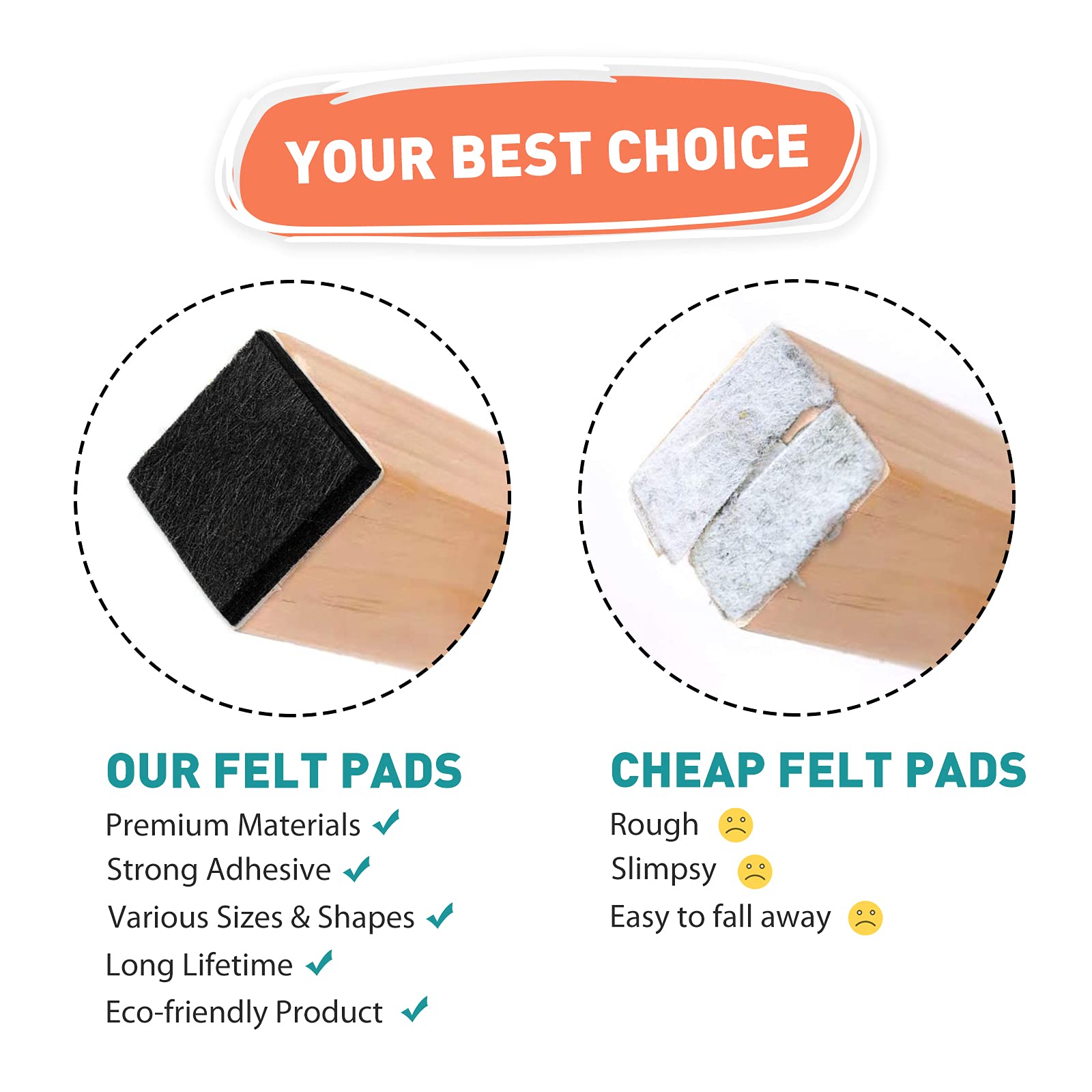 MODIGT Almohadillas de fieltro negro para muebles, 12 x 12 pulgadas, autoadhesivas y cortables, protectores de suelo antiarañazos, reducción de ruido para patas de escritorio, bricolaje que necesitas