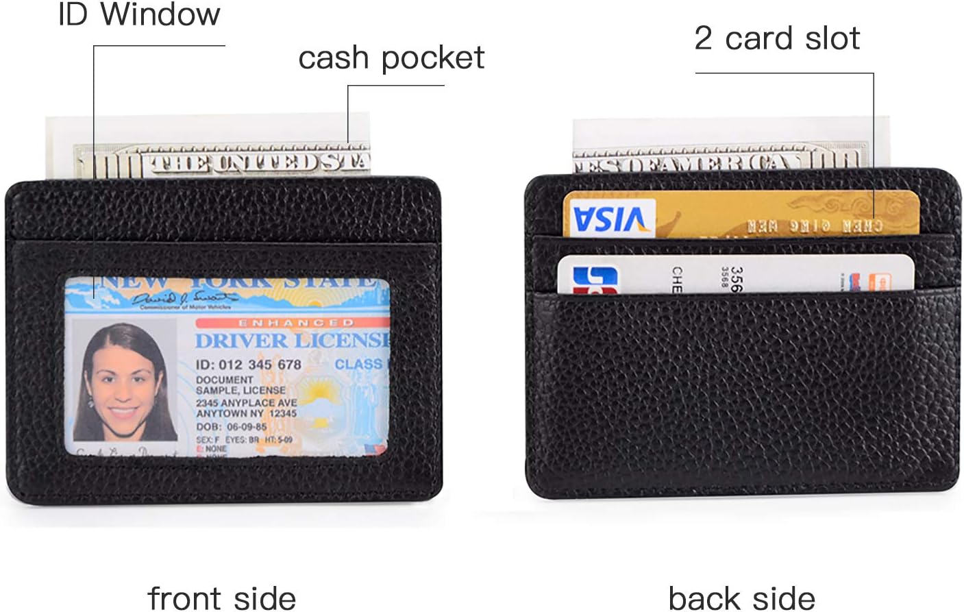 EASTNIGHTS Credit Card Holder Slim Wallet Leather Minimalist Wallet with ID Window - Image 2