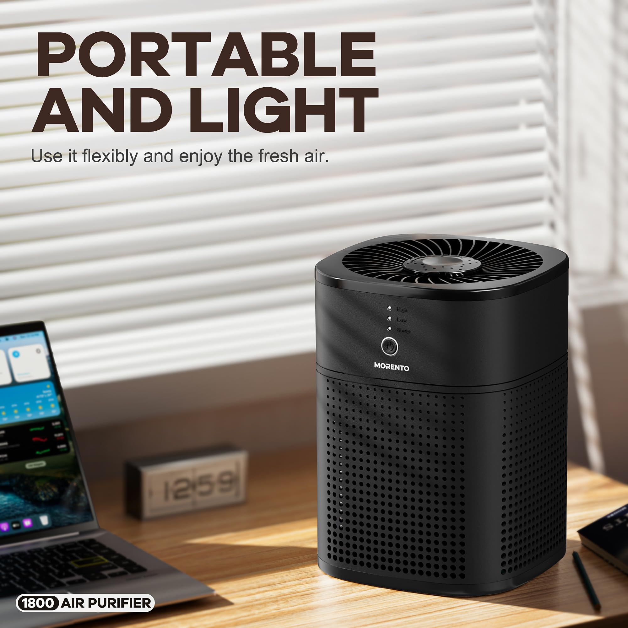 Purificateur d'air à 360° avec filtre HEPA authentique Bionaire® SAP