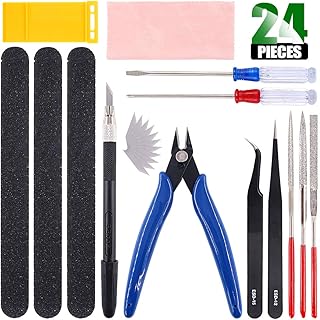 Keadic 24Pcs Gundam Modeler Basic Tools Craft Set for Car Gundam Model Assemble Building