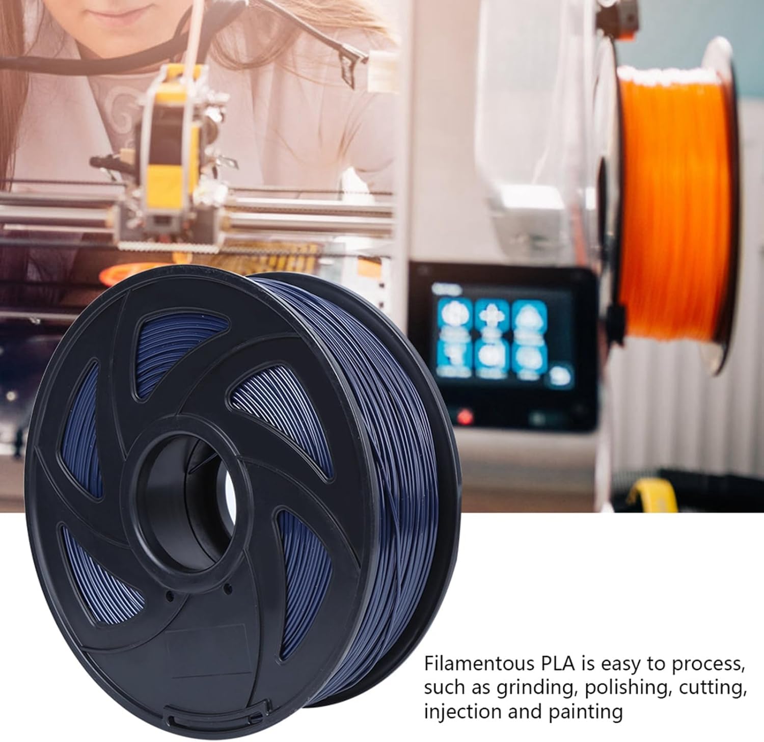Blue PLA Filament 1.75mm 1KG, Durability 3D Printer Consumable, Processing for Home Decor, and Gifts
