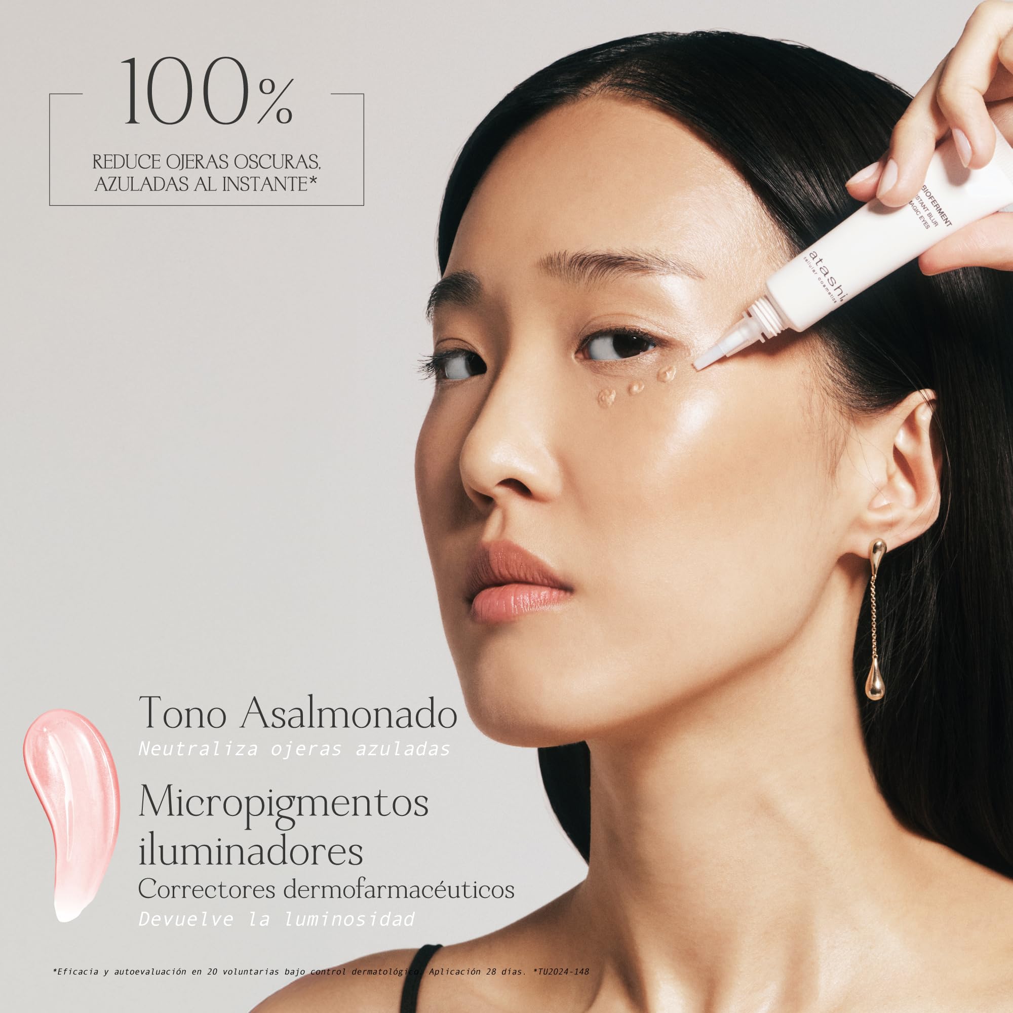 Atashi K-Bioferment Instant Blur | Contorno de Ojos Uplifting Magic Eyes | Reduce Bolsas, Ojeras, Tensa y Levanta el Párpado Superior | Con Pigmentos Iluminadores | 15ml