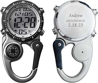 Personalized Outdoor Gear and Workwear for Men, Engraved Digital Clip Watch, Customized Groomsmen, Corporate and Father's Day Gifts