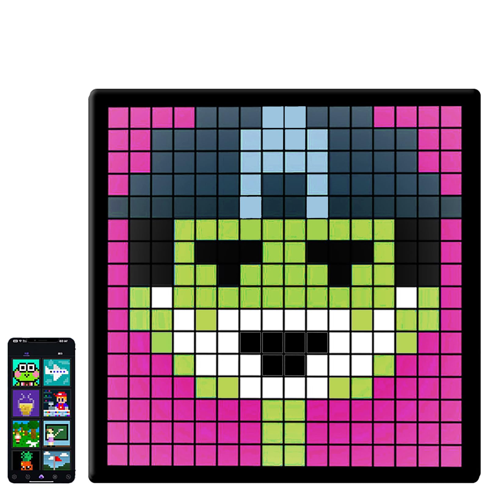 Écran LED Pixel Art connecté avec mode horloge et fonction tableau d'affichage