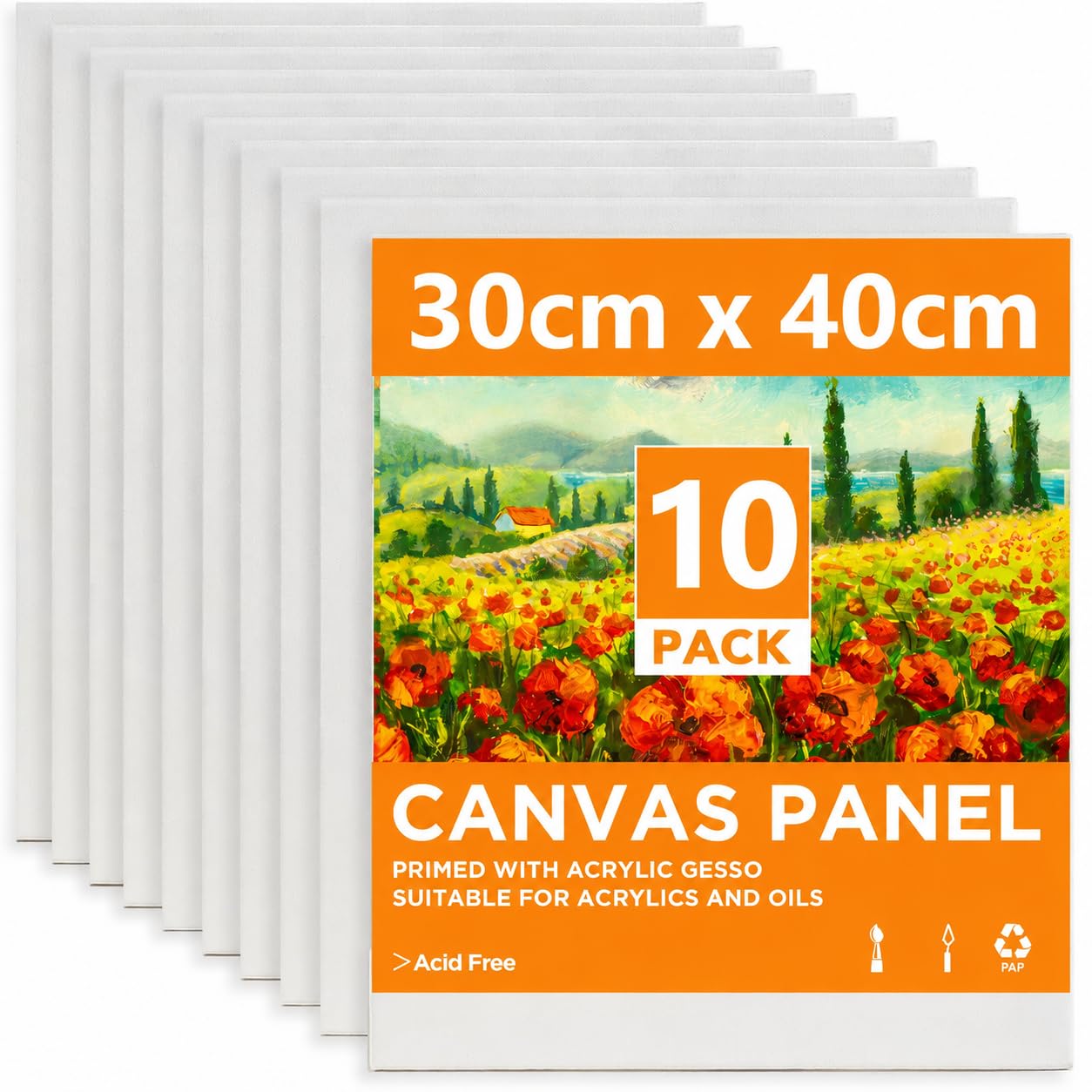CONDA Artist Canvas Panels Multipack of 10 30x40cm
