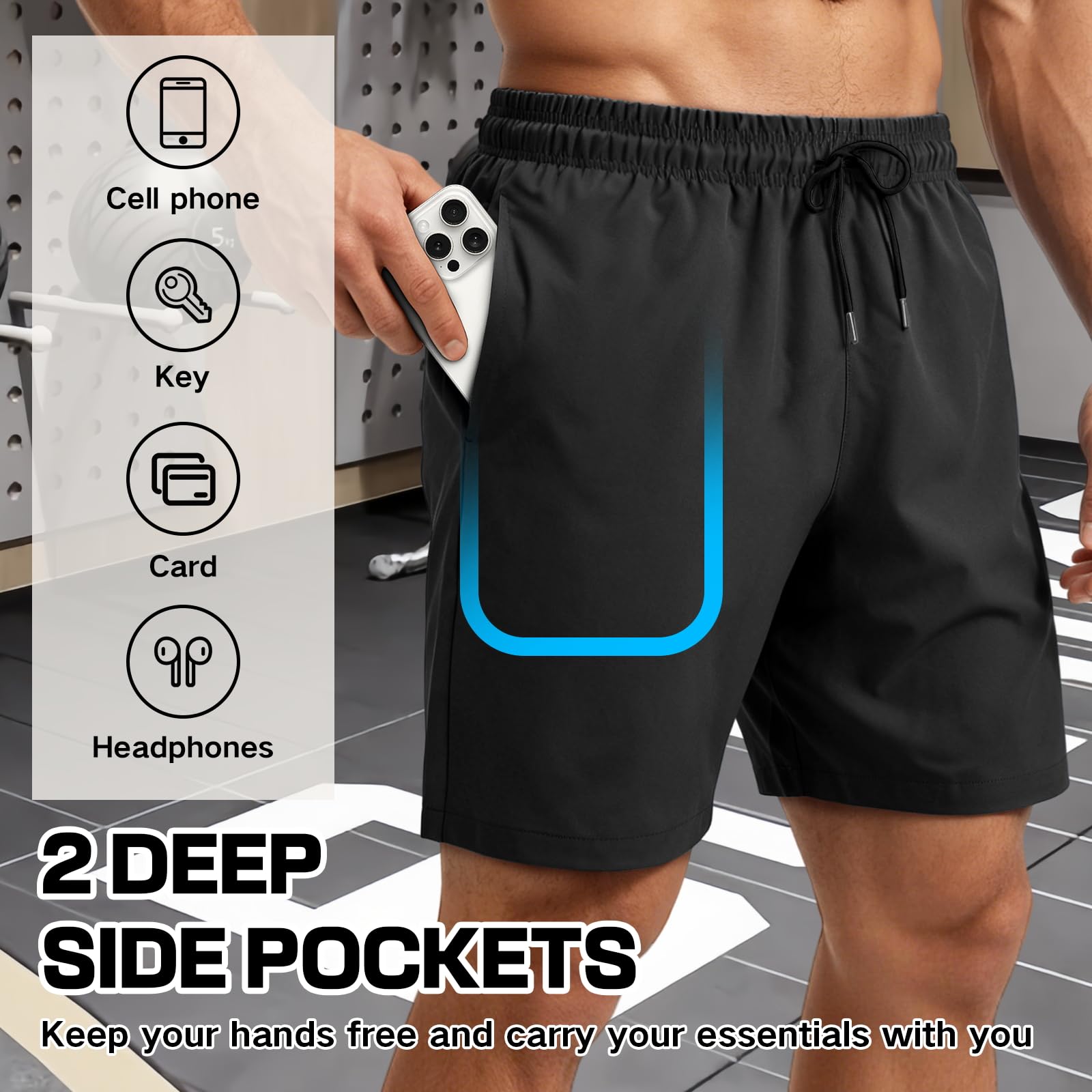 HEOAARG Costumi da Bagno Uomo Leggeri Pantaloncini da Bagno Asciugatura Rapida Costume Uomo Mare Traspirante Bermuda Shorts con Tasche con Cerniera E Coulisse Elastiche