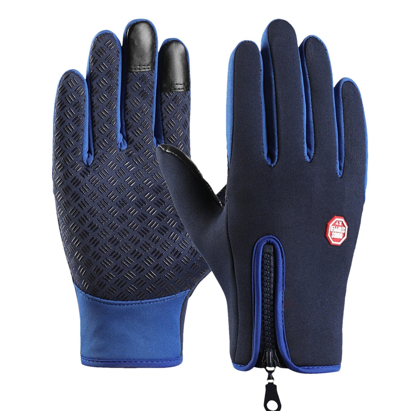 Waterproof Winter Gloves - (1 Pair) Anti Slip Snowboarding Gloves | Polyester and Silicone Heated Warm Gloves | Windproof Touch Screen Gloves | Ski Gloves | Winter Cycling Gear for Running, Driving